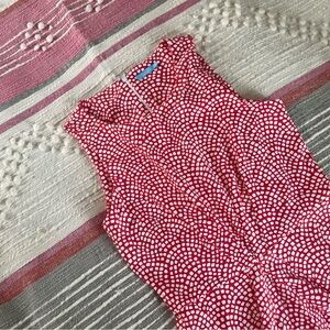 J. McLaughlin Red and White Patterned Dress